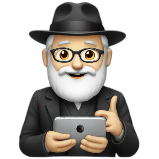 Rabbi with smartphone emoji