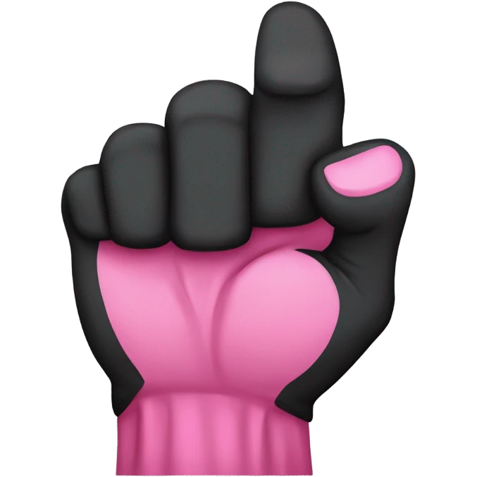 Black fist with a pink long thumb nail   emoji