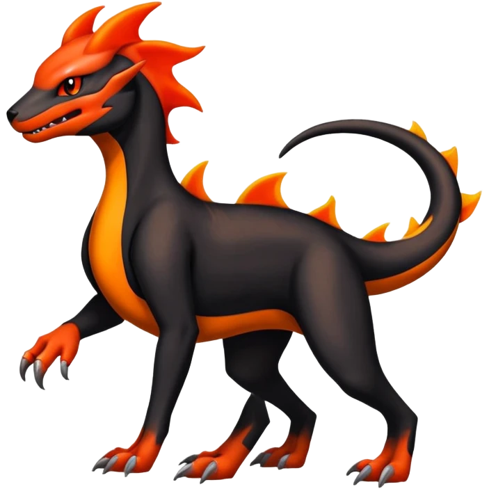 Salandit-Houndoom-Charmeleon-Fakémon-hybrid-creature (full body)  emoji