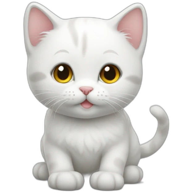 white kitty on the back emoji