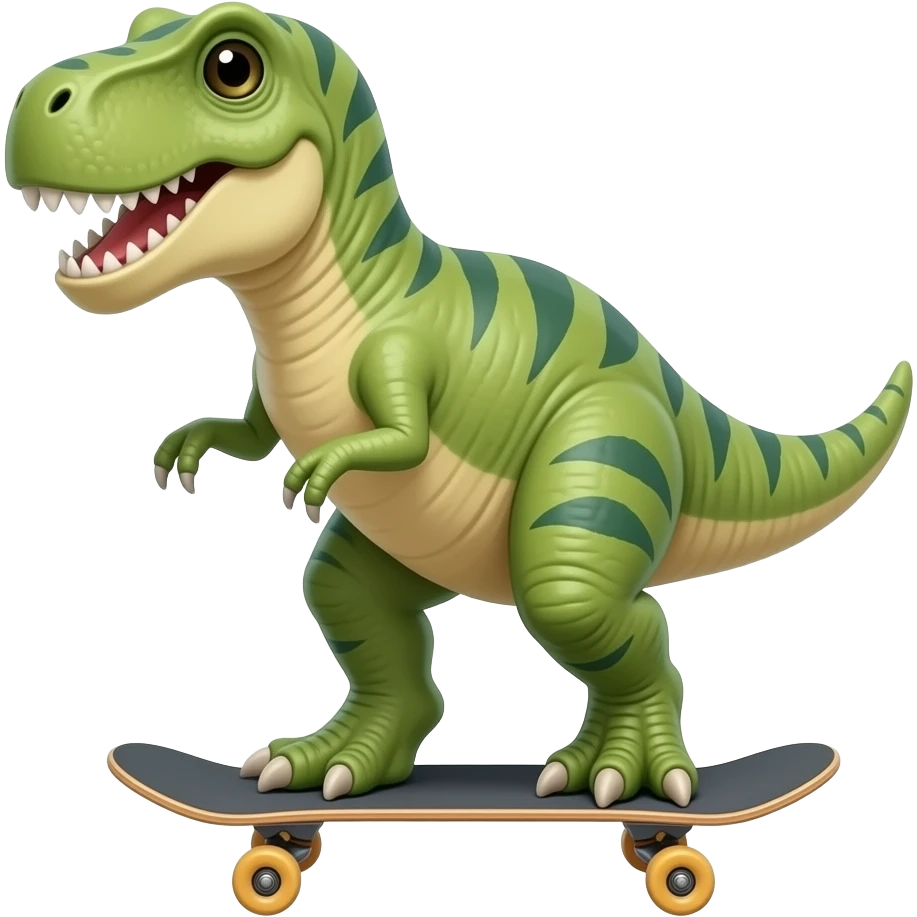 Dinosaur on a skateboard emoji