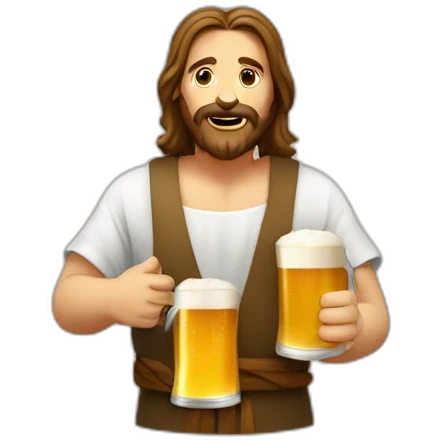 Jésus qui boit une bière emoji