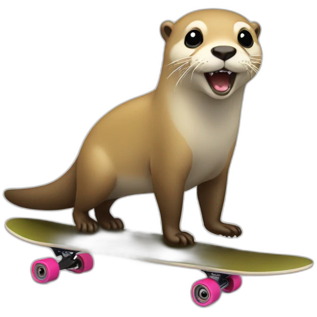 Blonde hair otter on surfskate emoji