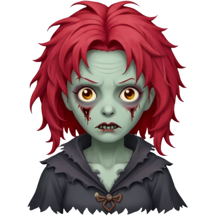 red hair zombie witch emoji