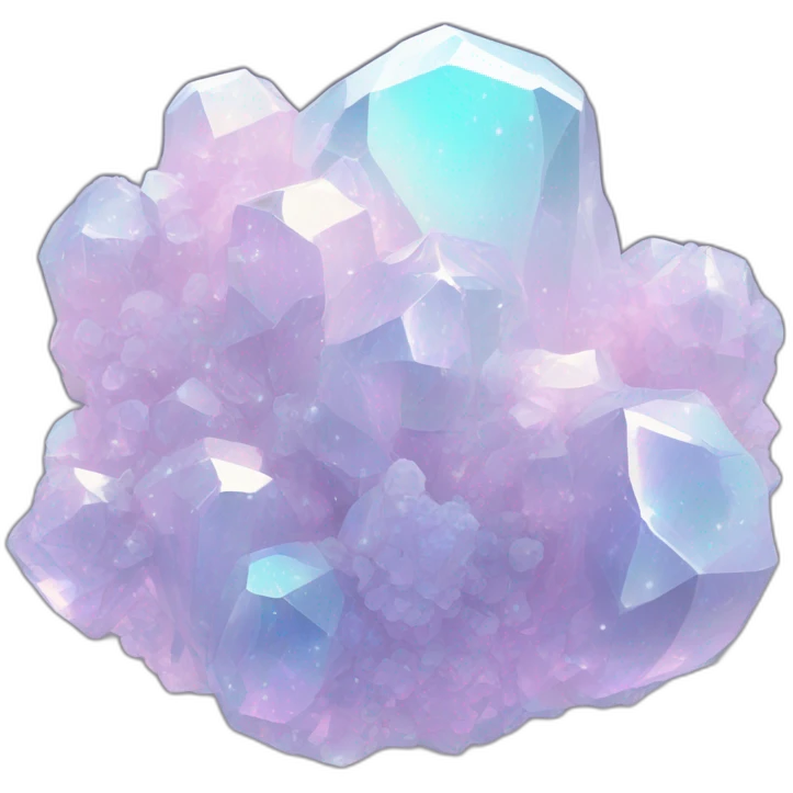 glossy Pastel whitish iridescent glass nebula crystal clusters emoji