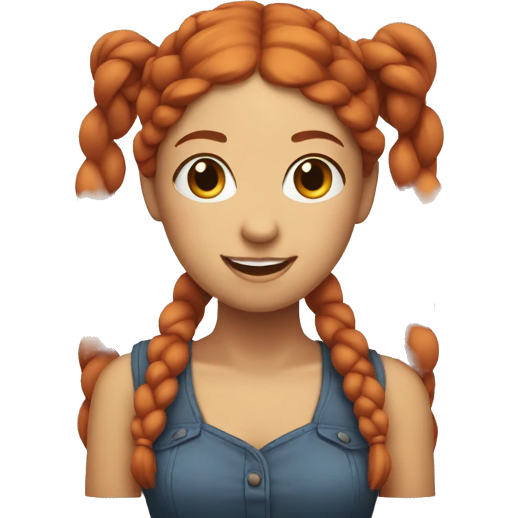 Pretty red haired woman with two braids emoji