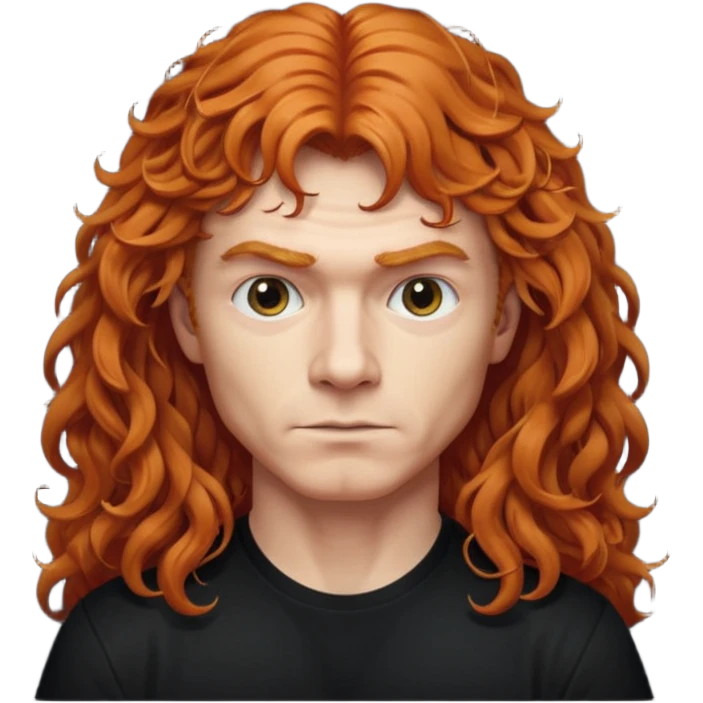 Ginger dave mustaine with curly hair and bangs emoji