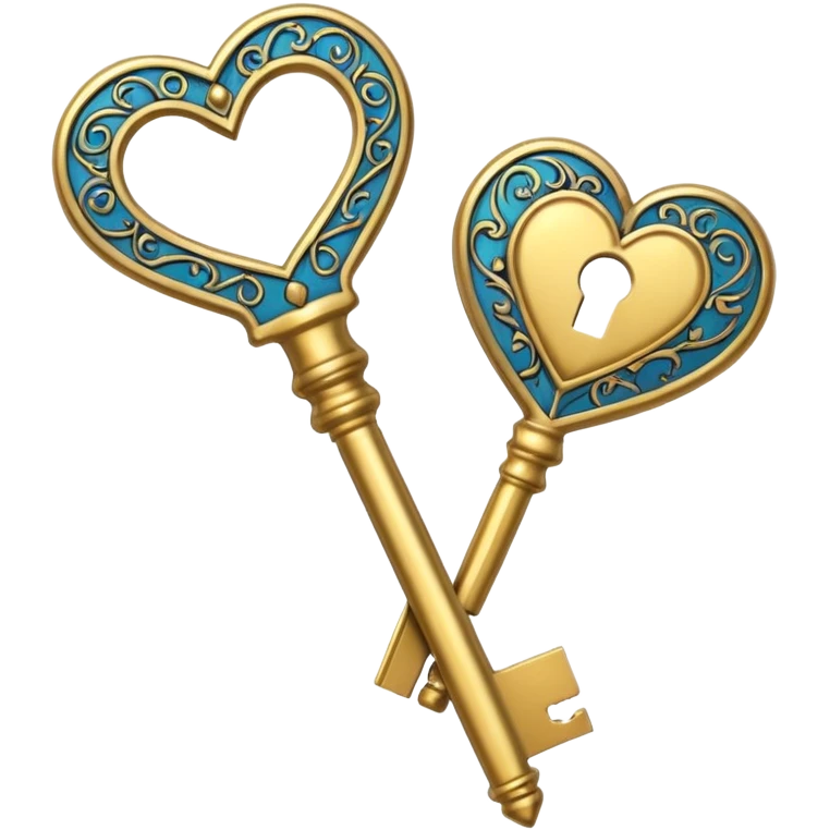 gold basic heart key emoji