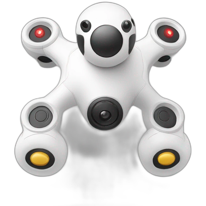 Teddy bear remote controlling drone emoji