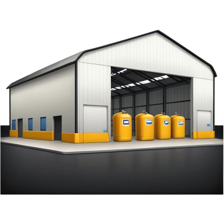 hangar, many fuel warehouse emoji