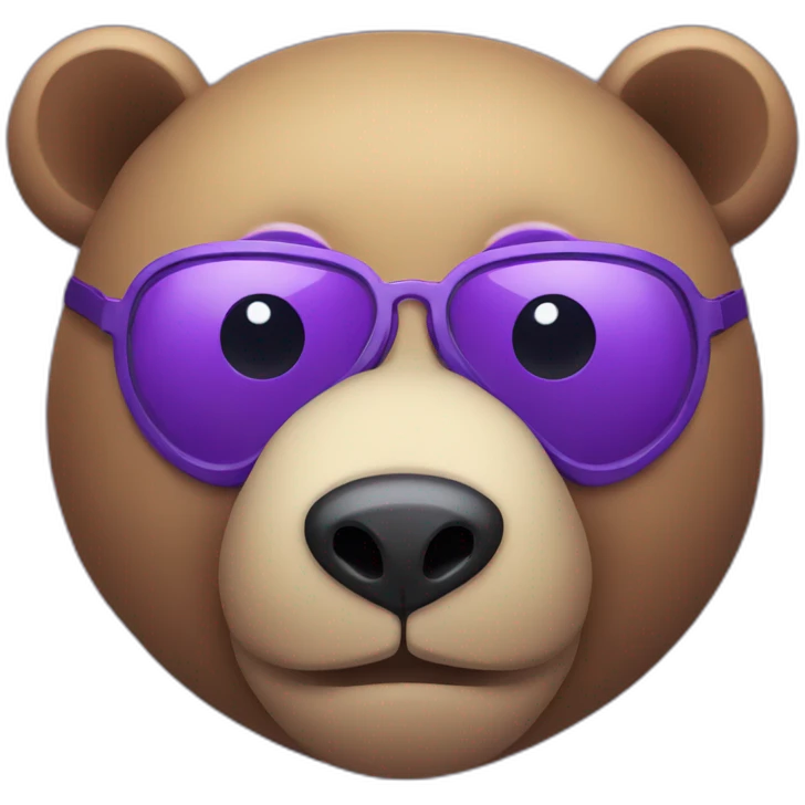 Purple bear head with a eyepatch on the left eye emoji