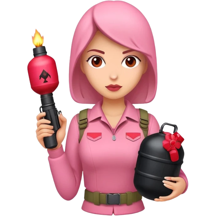 Woman bomb grenade pink red emoji