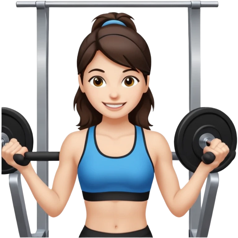 Brunette fair skin girl gym emoji