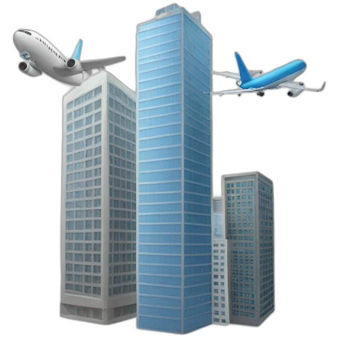 Plane and a skyscraper emoji