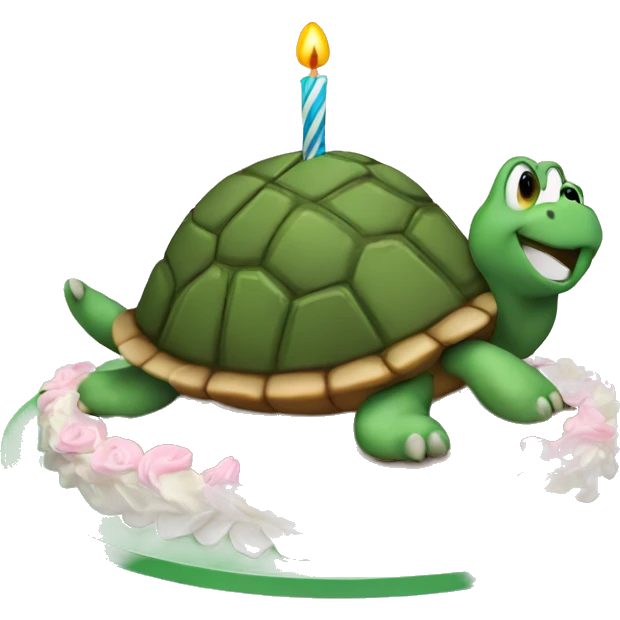 Turtle birthday cake emoji