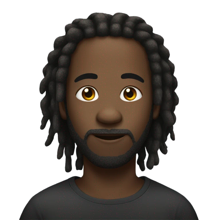 black guy with small dreads emoji