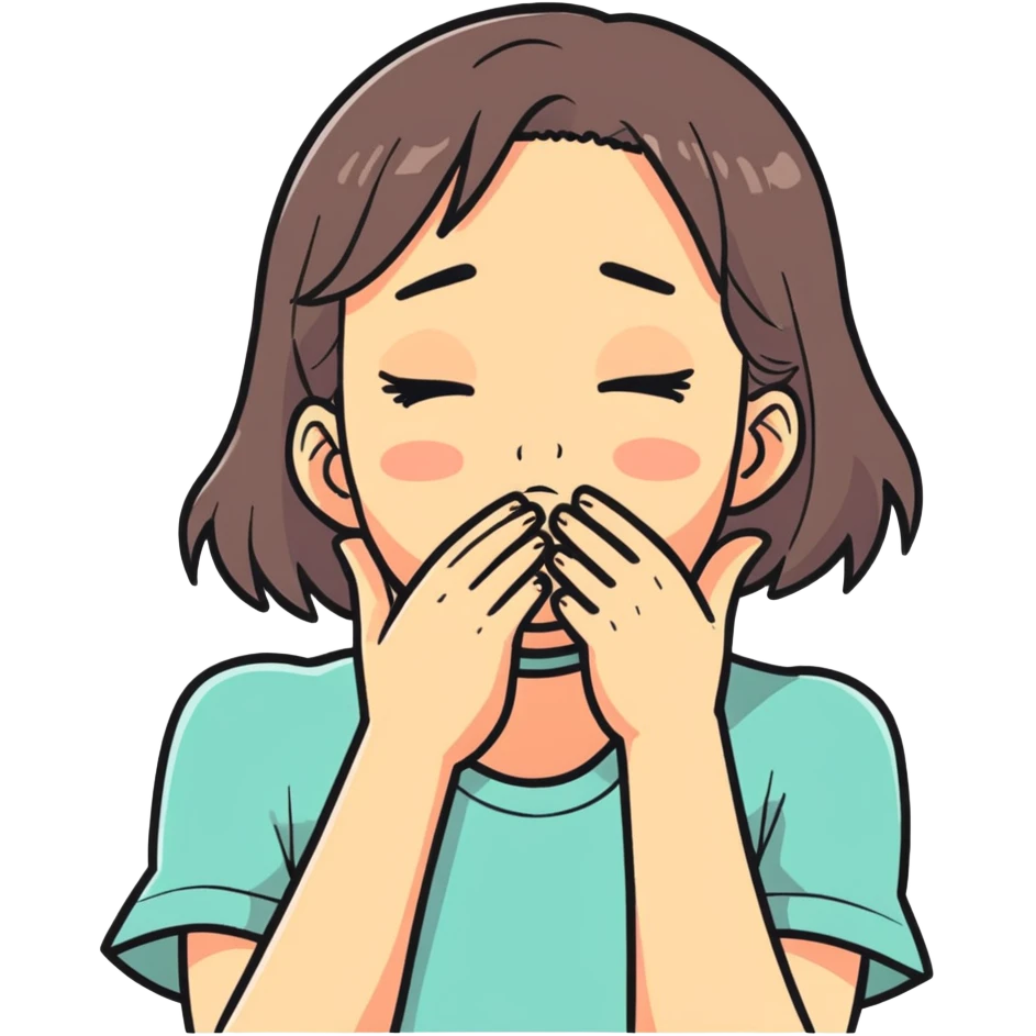 A girl who is embarrassed emoji