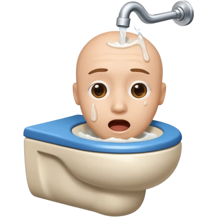 human head inside toilet singing emoji