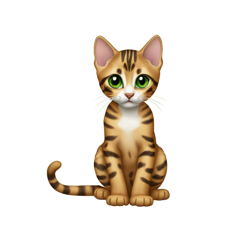 bengal kitten with green eyes emoji