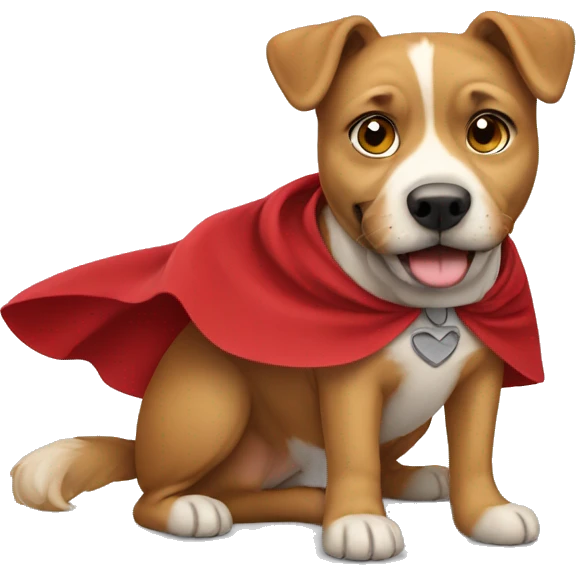 dog wearing cape emoji