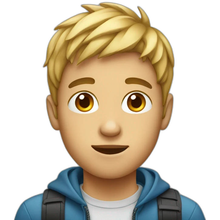 Boy with an iPhone on his ears emoji