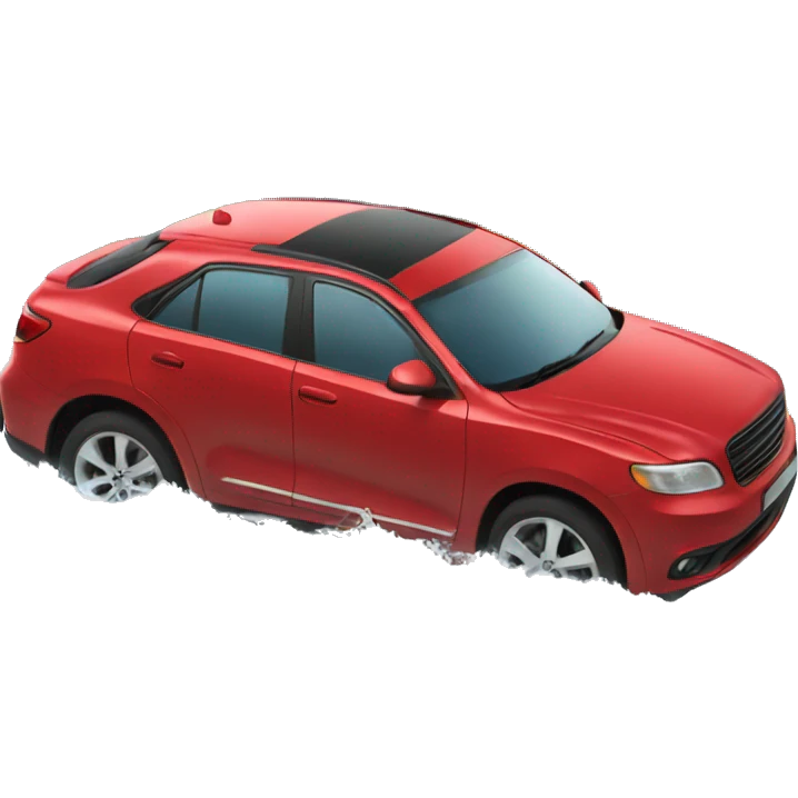 red car falling to a river emoji
