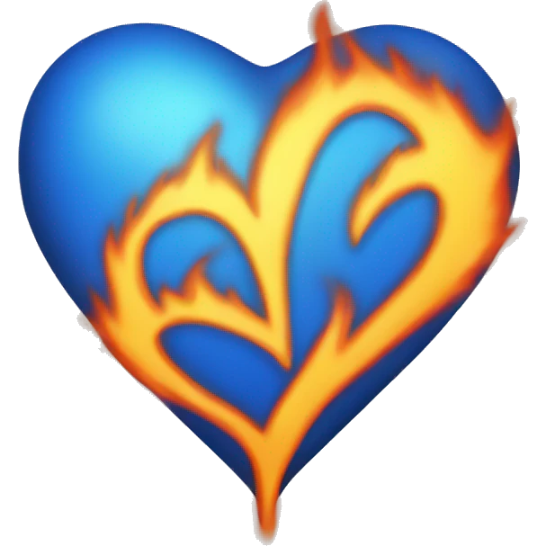 Blue heart on fire emoji
