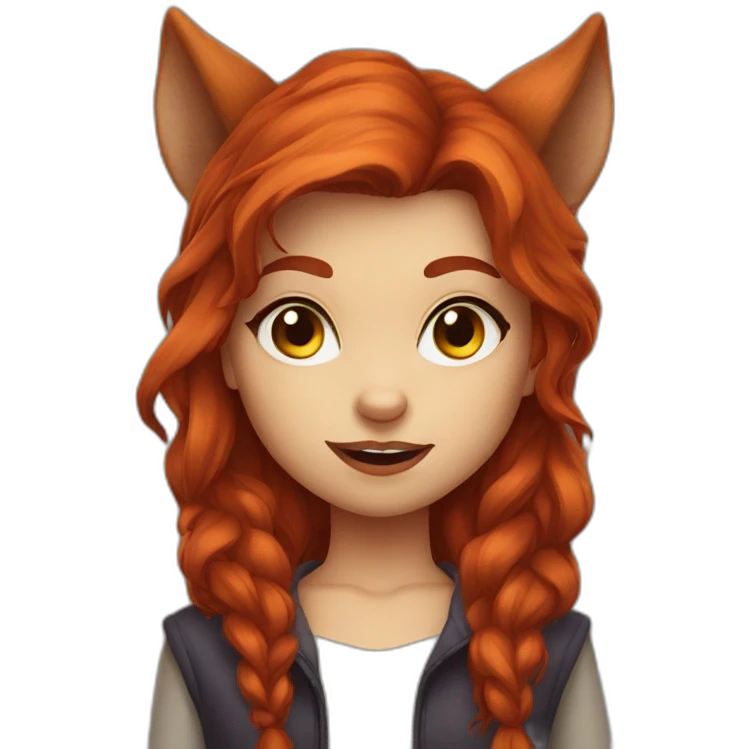 redhead werewolf girl emoji