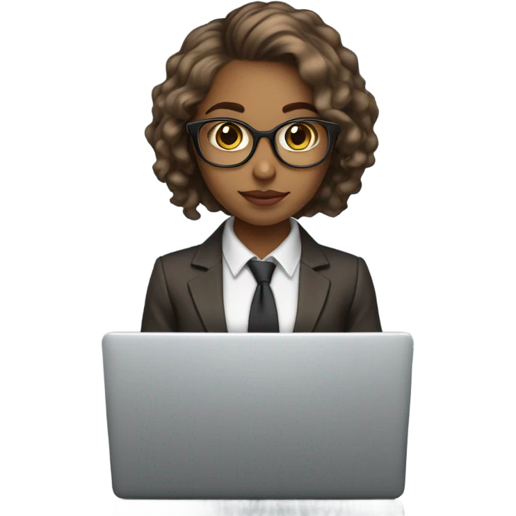 Medium hair light skin  Brown girl, computer science intern with a laptop  emoji