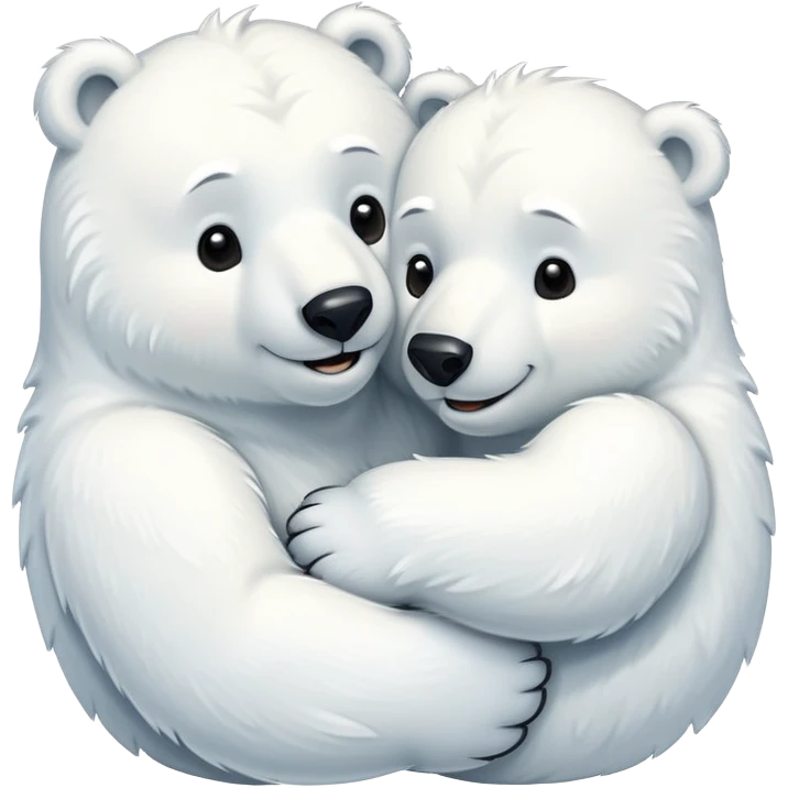 Cartoon polar bears hugging  emoji