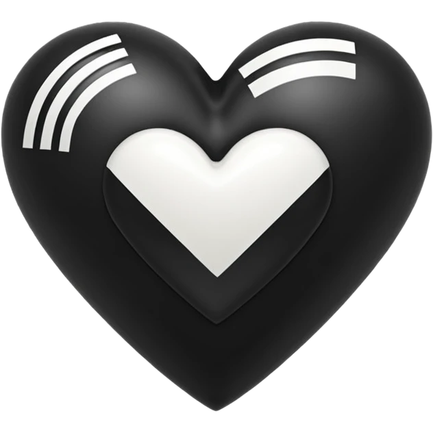 Adidas white stripes black heart emoji