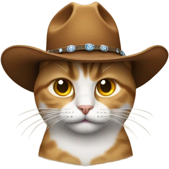 Cat with cowboy hat crying emoji