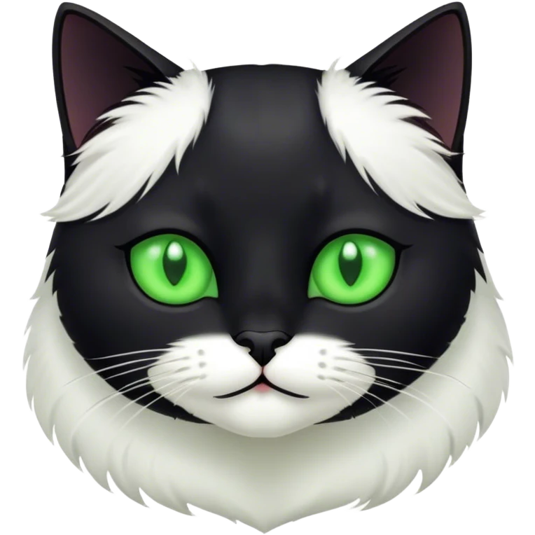 Black cat with a little white  emoji