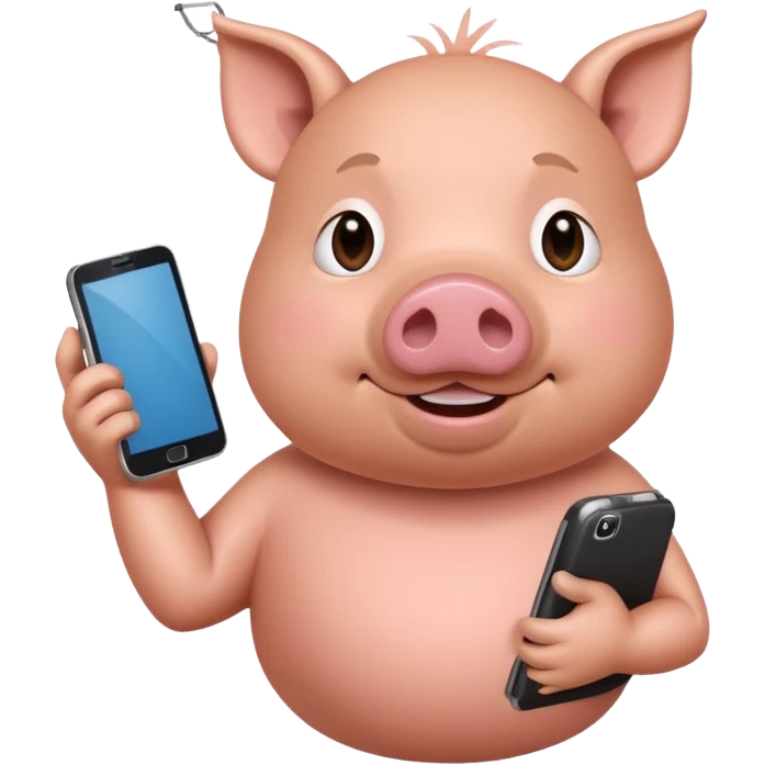 Pig calling me on a phone with the name John pork emoji