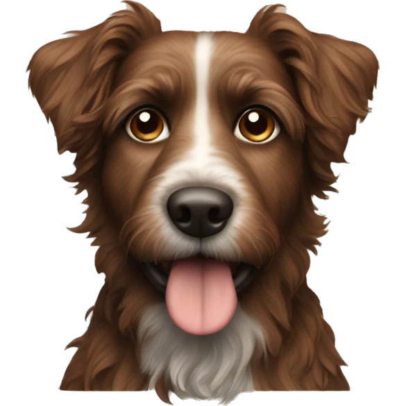 Brown wired haired dog with a mid curly beard emoji