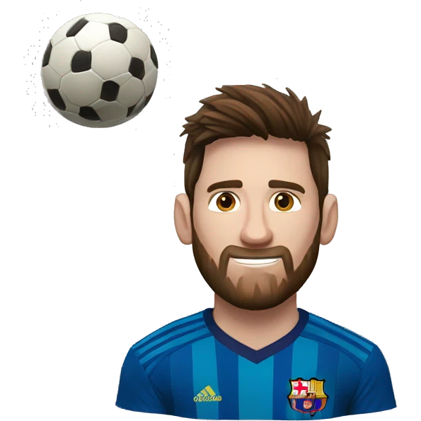 Pelota de fútbol y Messi a su lado  emoji