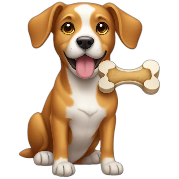 Dog with bone emoji
