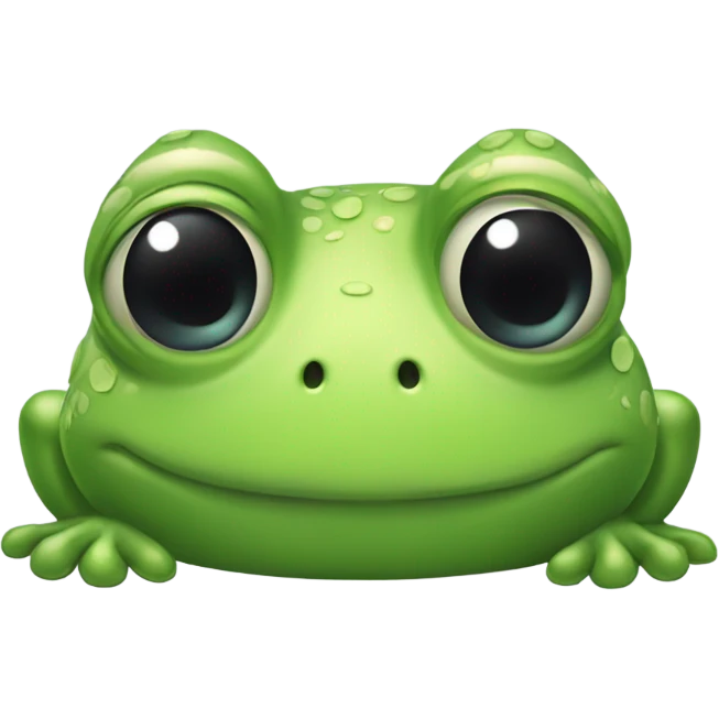Extremely embarrassed frog emoji