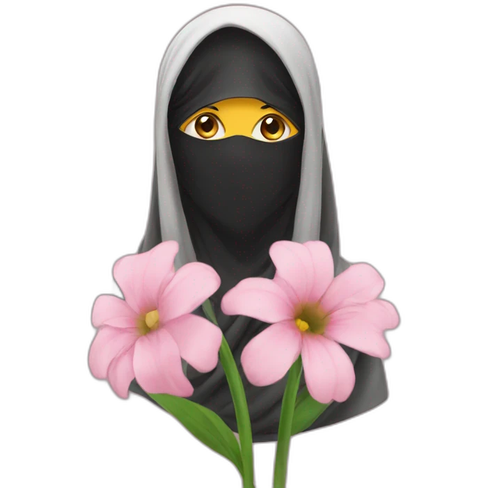 niqabi feeling flower emoji