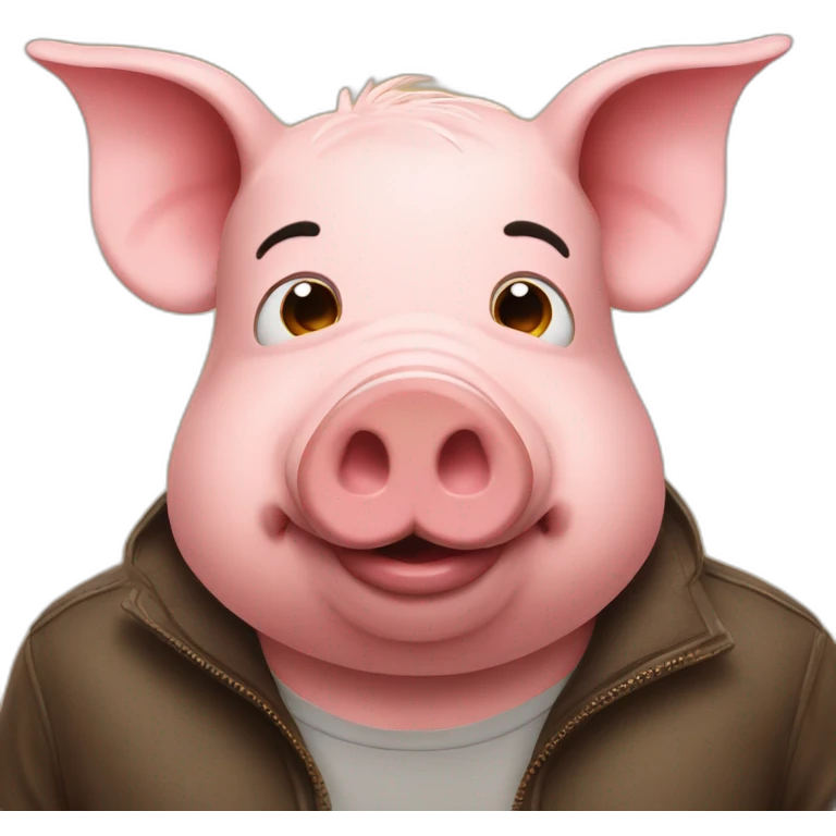 Pig with shit on his head emoji