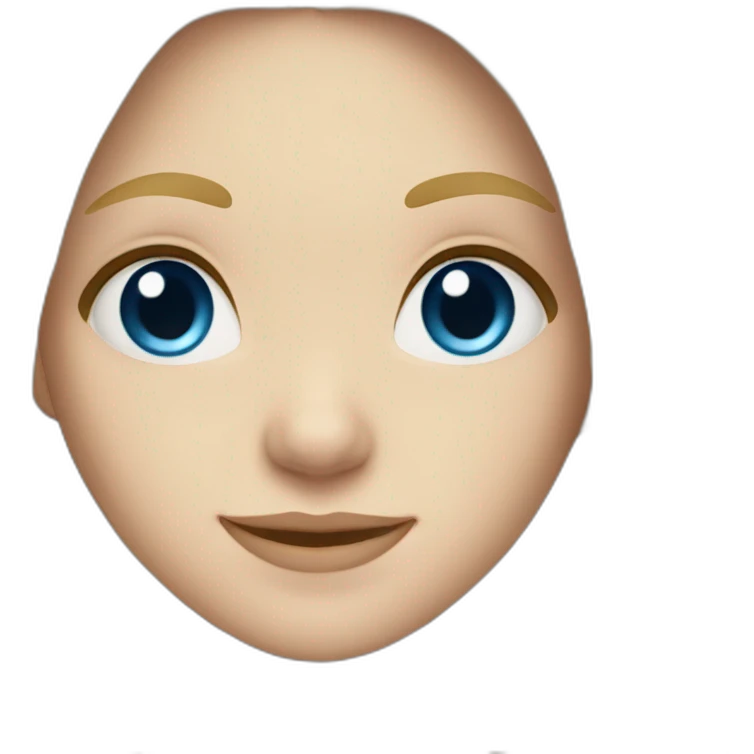 blonde long hair girl, blue eyes, light skin, smile emoji