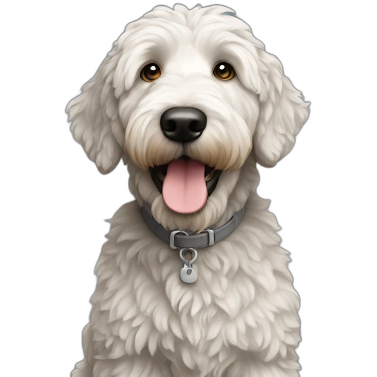 gray golden doodle emoji
