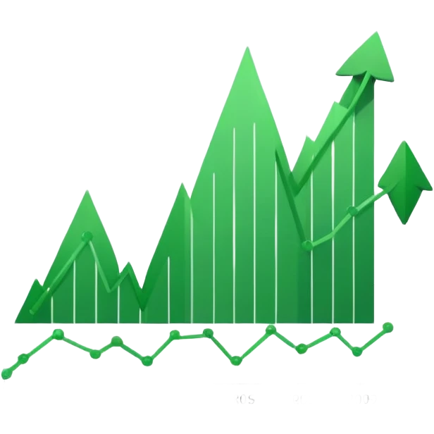 stock market chart with upward trend emoji