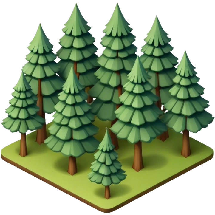 medieval isometric pine trees emoji