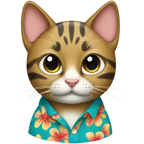 Cat wearing a Hawaiian shirt  emoji