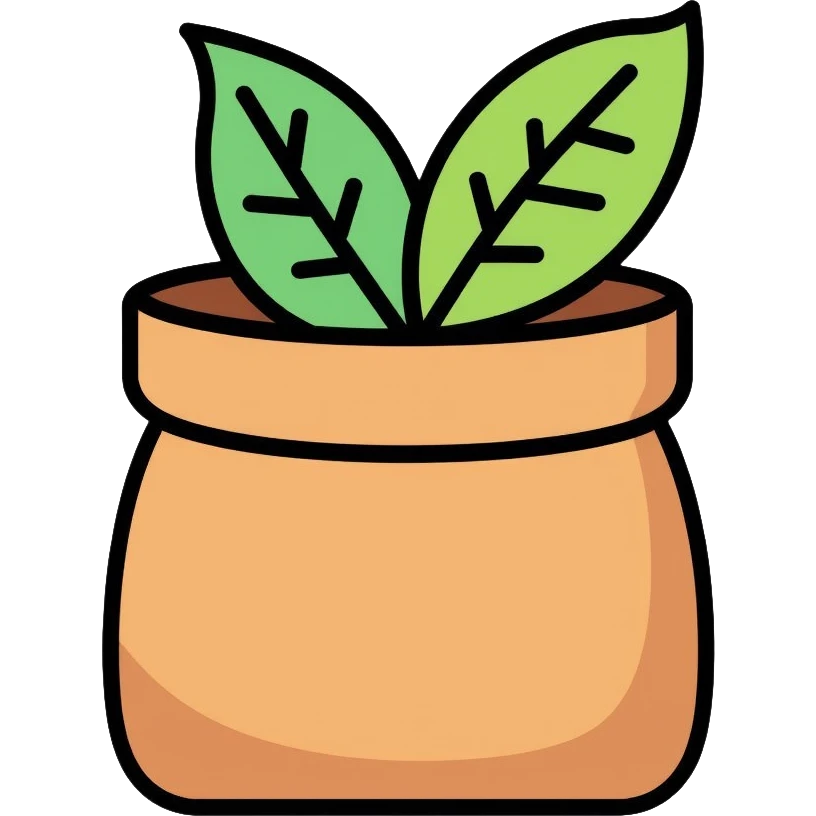 bag of organic compost with leaf symbol emoji