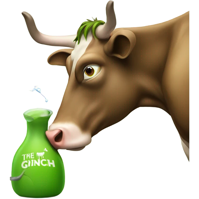 the grinch milking a cow emoji