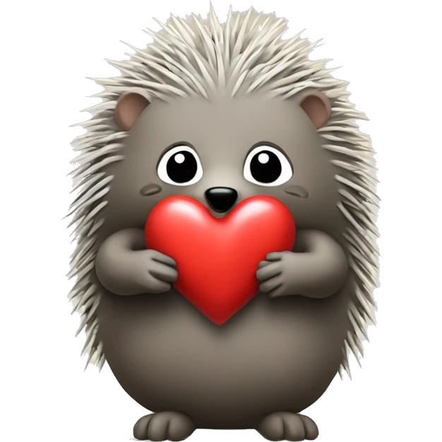 porcupine with a heart in hands emoji