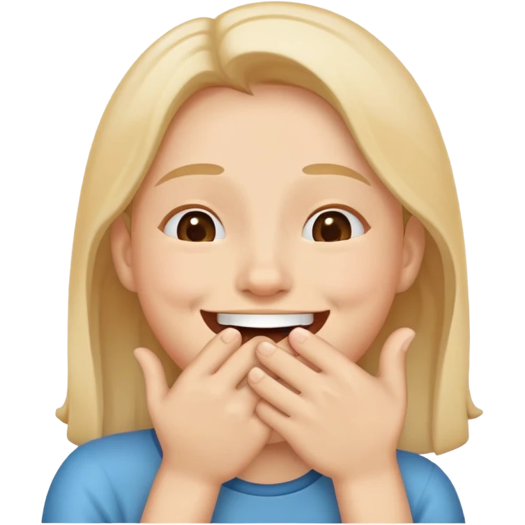 laugh face with hand covering mouth emoji