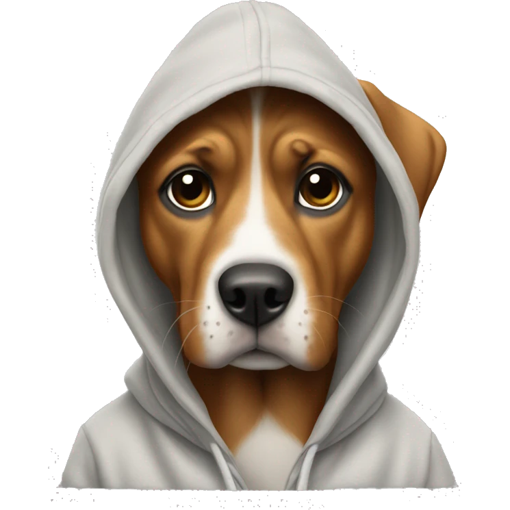 Dog wering å hoddie emoji